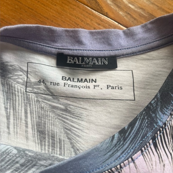 Balmain Men’s Graphic Print‎ Sunset Palms T-Shirt Size M Made In Portugal - Picture 4 of 16
